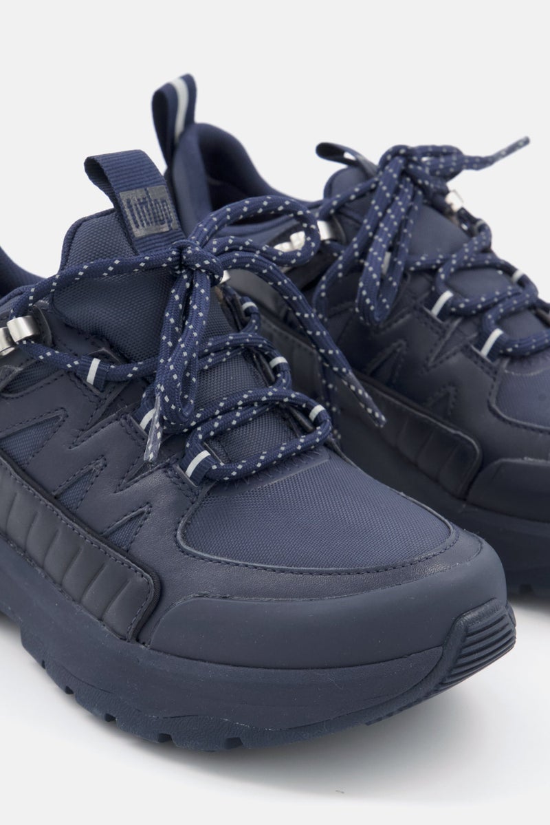FitFlop أحذية تدريب جلدية نسائية نيو-دي-هايكير، مزودة بأربطة، خارجية، لون أزرق بحري - Image 4