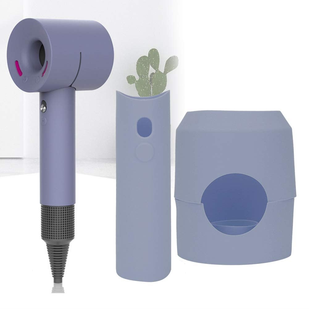 Silicone Hair Dryer Protective Cover for Dyson Hair Dryer, Anti-Scratch Shockproof Dust Droof Travel Protective Case Cover(Lavender Grey)
