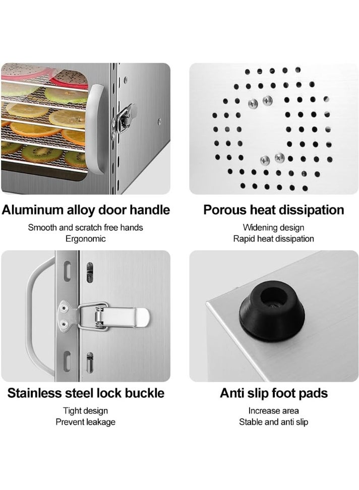 Halamine Food Dehydrator, 8 Stainless Steel Trays Dehydrators for Food and Jerky, Herbs, Fruit, Dehydrator Machine with Digital Timer and Temperature Control, Overheat Protection, Recipe Book Included - Image 5