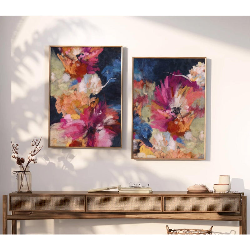 Youillne Colorful Abstract Wall Art Decor Modern Flower Canvas Wall Art Abstract Floral Pictures Painting Modern Colorful Artwork Posters Abstract Prints for Living Room Bedroom 12x16 Inch Unframed Set of 2 - Image 5