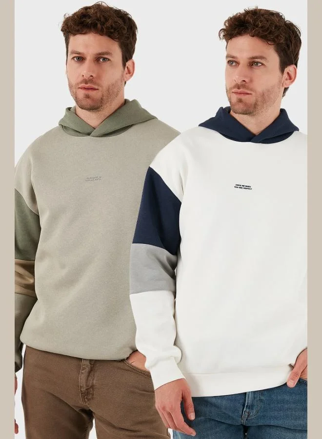 Buratti Buratti Cotton Relaxed Fit Hooded Furry Inside Soft Raised 2-Pack Sweat Men's SWEAT 5905299S2