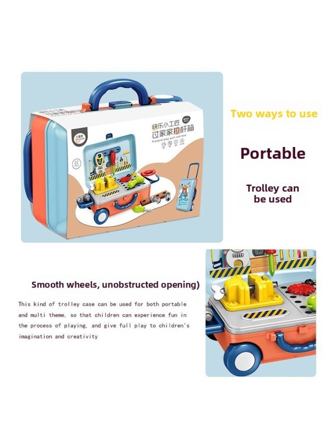 Children's Play Toy Portable Storage Box Simulation Kitchen Kitchenware Set Boys And Girls Large Beauty Makeup-Color:Beauty Dual-purpose Storage Box - Image 5