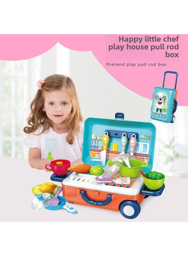 Children's Play Toy Portable Storage Box Simulation Kitchen Kitchenware Set Boys And Girls Large Beauty Makeup-Color:Beauty Dual-purpose Storage Box - Image 4
