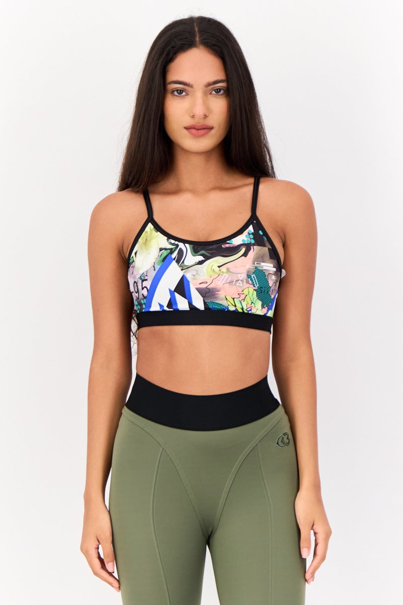 Reebok Women Non Padded Sleeveless Training Sports Bra, Multicolor - Image 1