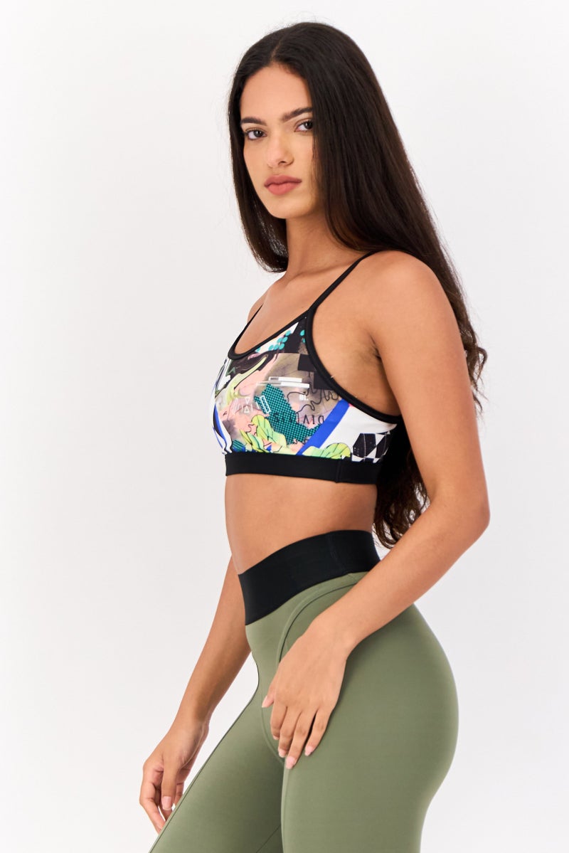 Reebok Women Non Padded Sleeveless Training Sports Bra, Multicolor - Image 2