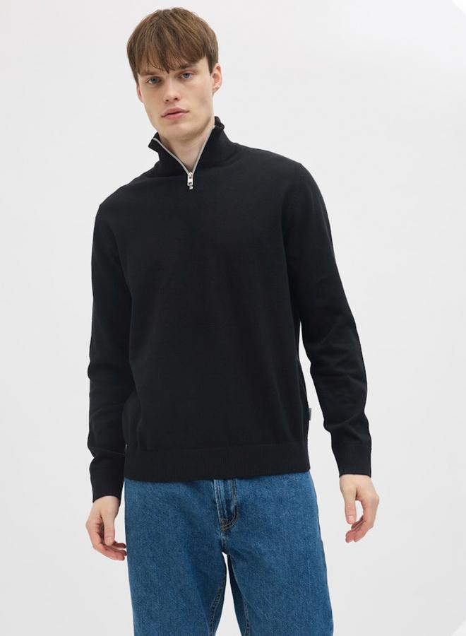 Rebel JREBCALLUM Flat Knit Half-Zip Sweater - Image 3