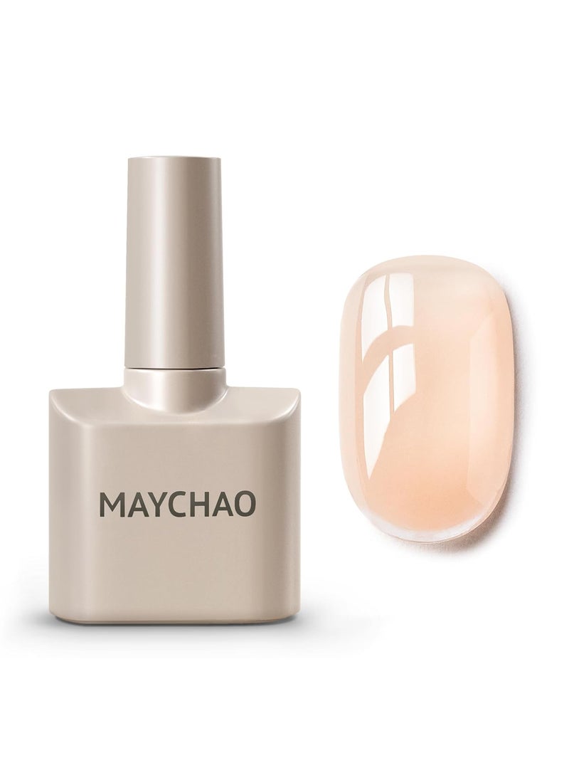 MAYCHAO - MAYCHAO 15ML Clear Nude Builder Nail Gel 7 in 1 Nude Builder Strengthener Gel Nail Polish for Nail Extension, Hard Gel Builder Base Gel Rhinestone for Valtines Home Manicure, 0.5 OZ-26 - Image 1