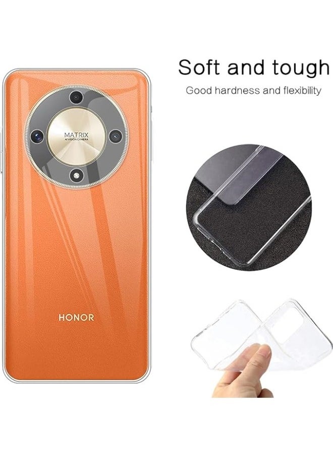 General - Case Compatible with Honor Magic 6 Lite 5G + 1 Pack Screen Protector, Soft Silicone [Anti-Shock] Protective Case, Ultra Thin [Anti-Scratch] Clear TPU Case for Honor Magic6 Lite - Image 1