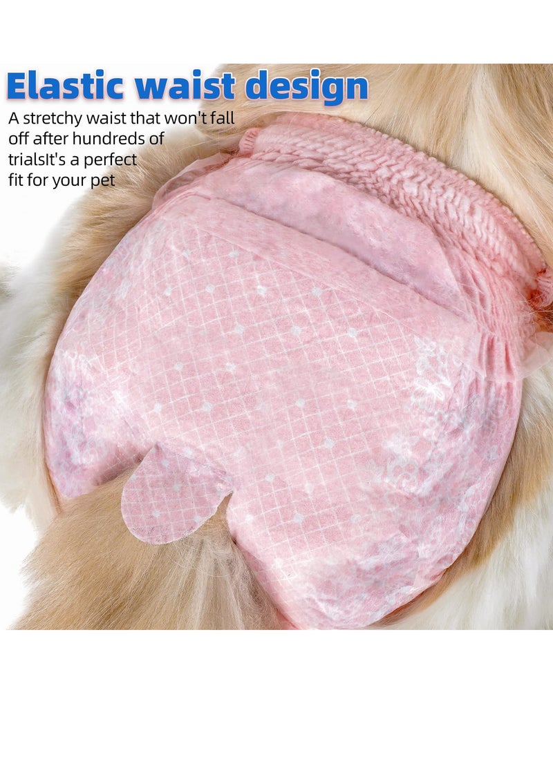 SYOSI - Cat Diapers 10 Pieces Disposable Pet Physiological Pants Female Dog Female Cat Stretch Wrap Diapers Super Absorbent Leak-proof Diapers Pet Pull-Ups (Pink) - Image 1
