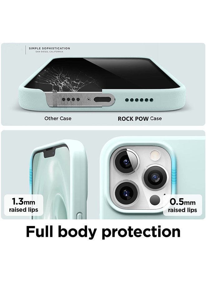 NIBEMINENT Liquid Silicone Case For Apple iPhone 13 Pro Max Mint  - Image 5