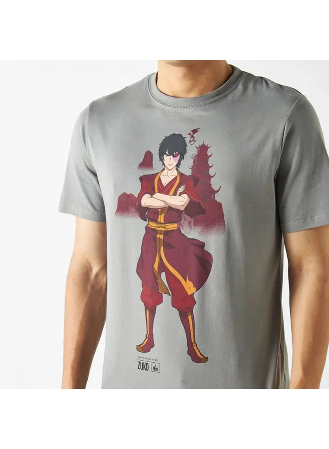 SP Characters Zuko Print Crew Neck T-shirt with Short Sleeves