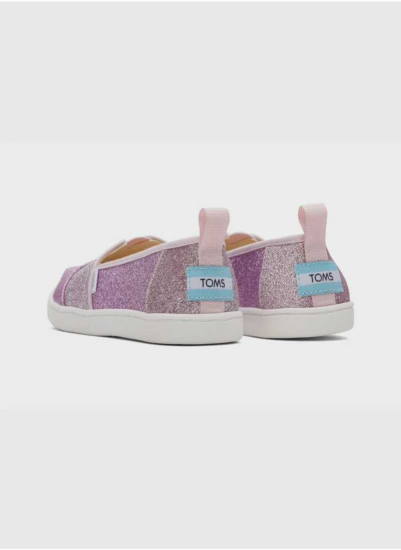 TOMS Light Lilac Colorblock Iridescent Glimmer Youth Alp Espedrille