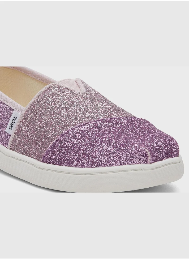TOMS Light Lilac Colorblock Iridescent Glimmer Youth Alp Espedrille