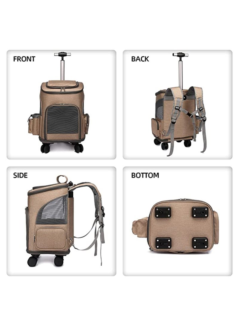 LIMOS Expandable Pet Carrier Backpack for Small Dogs & Cats Foldable Breathable Wheeled Pet Travel Backpack with 3 Carrying Modes & Storage Pockets  - Image 5