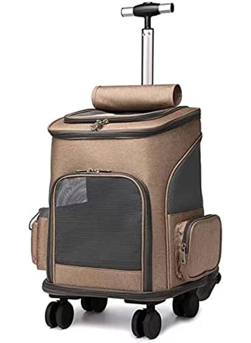 LIMOS Expandable Pet Carrier Backpack for Small Dogs & Cats Foldable Breathable Wheeled Pet Travel Backpack with 3 Carrying Modes & Storage Pockets  - Image 1