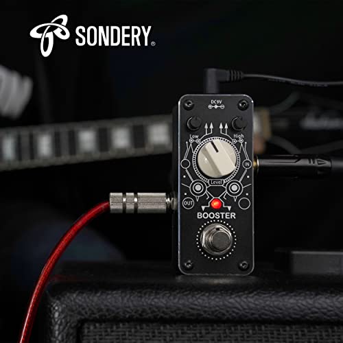 Sondery Boost Pedal for Electric Guitar and Bass, Mini Clean Booster Pedal, True Bypass, More or Less 14dB Change for Frequencies Under 250Hz or Above 1KHz, Art Design Series Pedal - Image 5