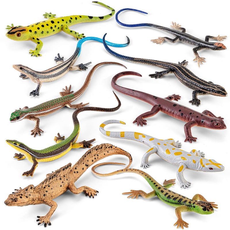 THINKBAY 10PCS 6 Realistic Lizard Figurine Plastic Fake Reptile Lizard Toys for Kids in Party Favors Idea Colorful Gift with Reptile Animal Figures Toys for Kids Ages 35 57 48 Boys Girls - Image 3