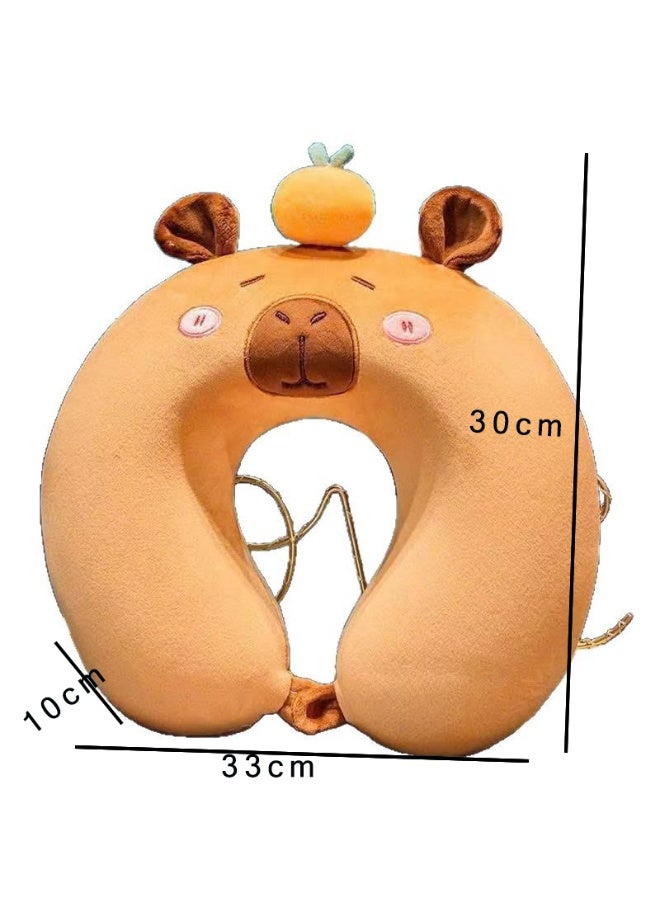 CityRiya-Long Travel Pillow, Soft Memory Foam Travel Neck Pillow for Kids & Adult Sleeping, Airplane Pillows for Traveling, Car, Home and Office with Washable Cover, Travels Essentials (Orange)  - Image 2