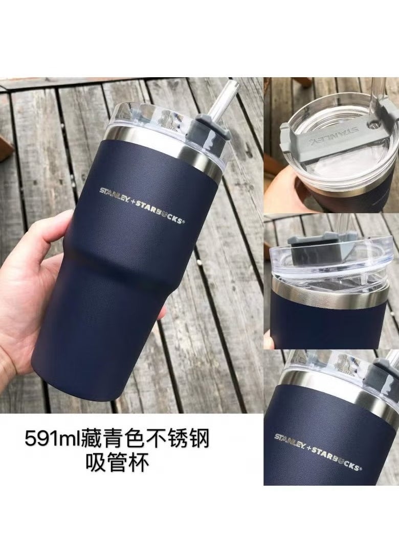 Starbucks - Stanley x Starbuck Premium 304 Stainless Steel Insulated Bottle with Straw –  Hot & Cold Vacuum Flask for Travel, Office, or Gym – Leak-Proof, Eco-Friendly, Durable Design with Spray-Coated Finish – Portable Thermal Mug for Coffee, Tea & Water - Image 1