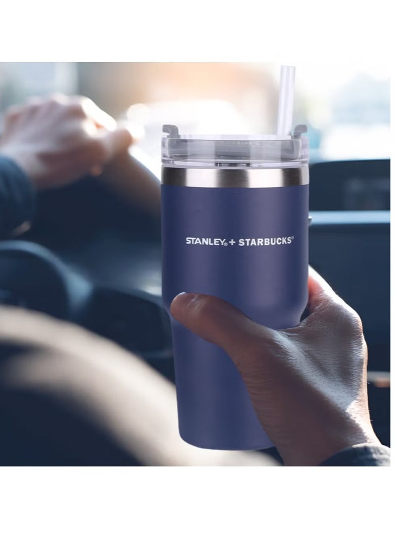Starbucks - Stanley x Starbuck Premium 304 Stainless Steel Insulated Bottle with Straw –  Hot & Cold Vacuum Flask for Travel, Office, or Gym – Leak-Proof, Eco-Friendly, Durable Design with Spray-Coated Finish – Portable Thermal Mug for Coffee, Tea & Water - Image 1