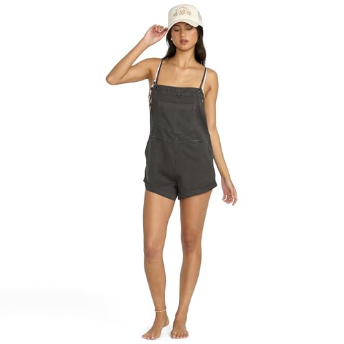Billabong بيلابونغ overall قصير للنساء بتصميم وايلد برسوت باللون الأسود مقاس صغير - Image 3