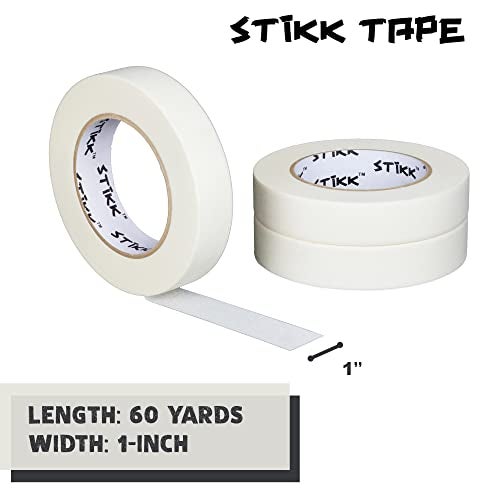 STIKK Painters Tape - 3pk White Painter Tape - 1 inch x 60 Yards - Paint Tape for Painting, Edges, Trim, Ceilings - Masking Tape for DIY Paint Projects - Residue-Free Painting Tape - Image 2