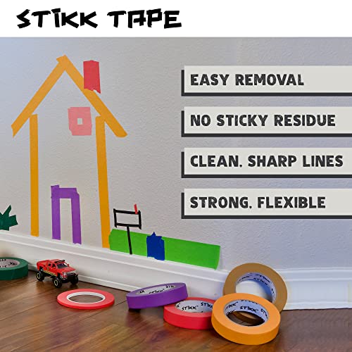 STIKK Painters Tape - 3pk White Painter Tape - 1 inch x 60 Yards - Paint Tape for Painting, Edges, Trim, Ceilings - Masking Tape for DIY Paint Projects - Residue-Free Painting Tape - Image 5
