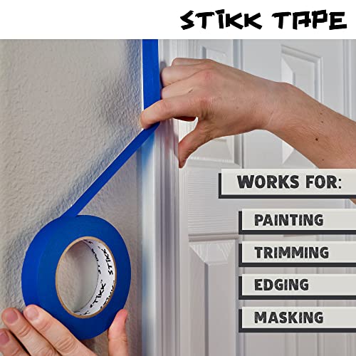 STIKK Painters Tape - 3pk White Painter Tape - 1 inch x 60 Yards - Paint Tape for Painting, Edges, Trim, Ceilings - Masking Tape for DIY Paint Projects - Residue-Free Painting Tape - Image 4