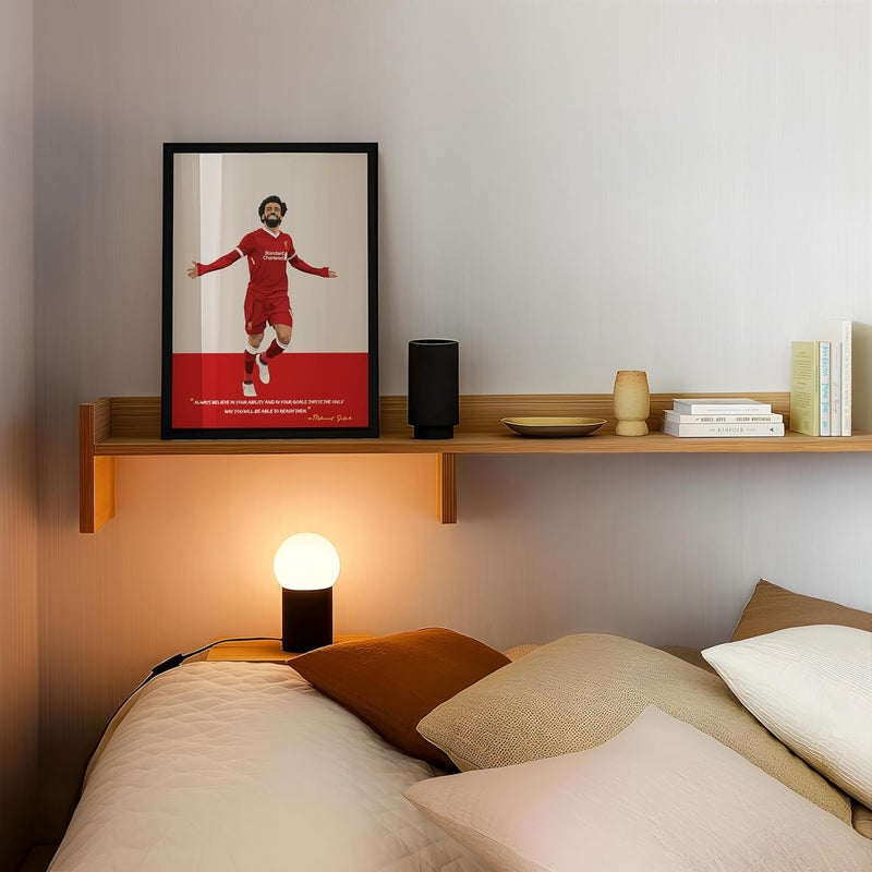 QUOTE - UNQUOTE ART QUOTE UNQUOTE ART Mohammed Salah Framed Poster Liverpool Frames 13x17 inches Black Frame - Image 3