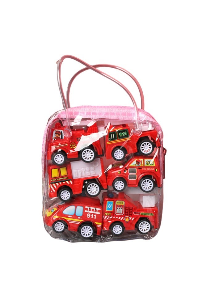 6pcs Pull Back Car Toys Car,Children Racing Car Baby Mini Cars,Toddlers Early Educational Toys,Pull Back Car Kids Toys For Children Boy Gifts (Fire Truck Set)  - Image 5