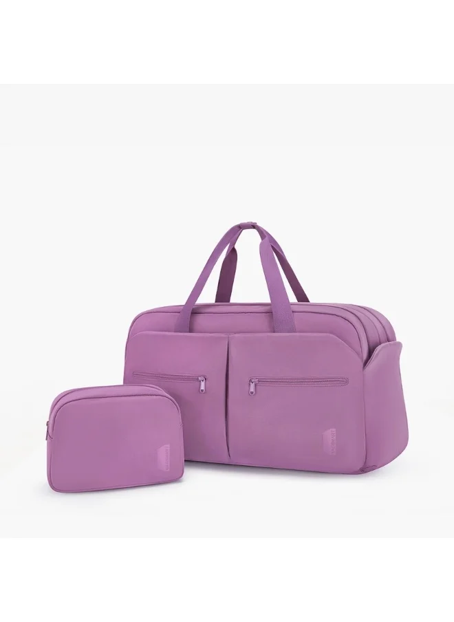 باج سمارت BAGSMART Purple Two-Zone Travel Duffel with Separate Toiletry Bag for Women