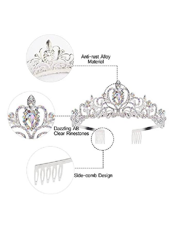 Kicosy - Tiaras Crown Crystal Ab Rhinestones Tiaras And Crowns For Women Princess Tiara For Women The Crown For Girls Birthday Crowns For Women Birthday Tiara Princess Crowns And Tiaras For Girls - Image 1
