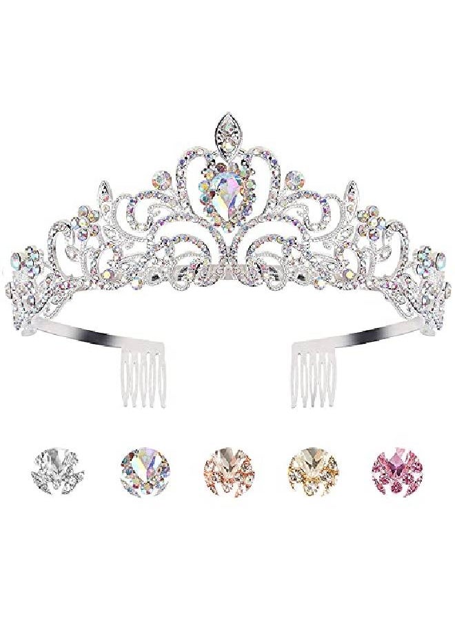 Kicosy - Tiaras Crown Crystal Ab Rhinestones Tiaras And Crowns For Women Princess Tiara For Women The Crown For Girls Birthday Crowns For Women Birthday Tiara Princess Crowns And Tiaras For Girls - Image 1