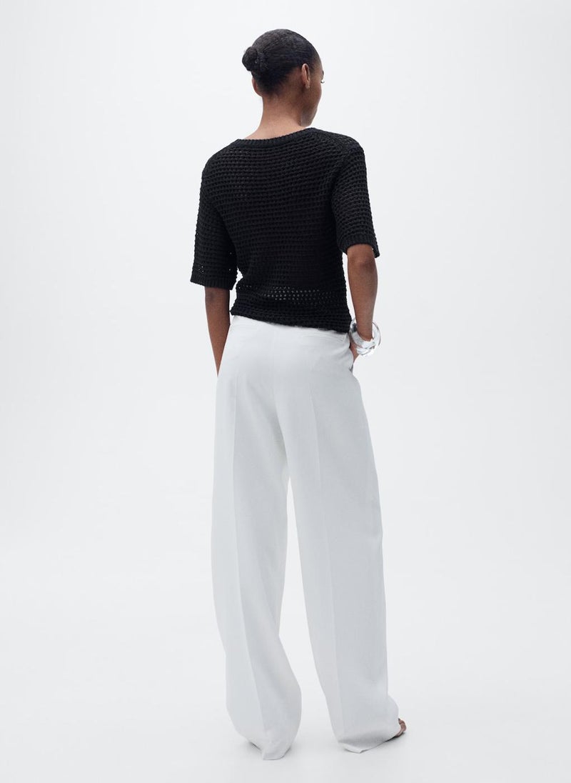 MANGO Short-Sleeved Crochet Sweater  - Image 2