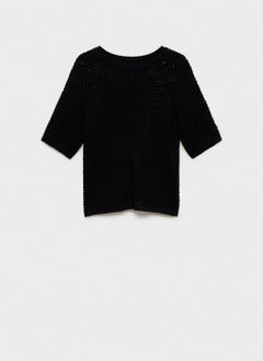 MANGO Short-Sleeved Crochet Sweater  - Image 5