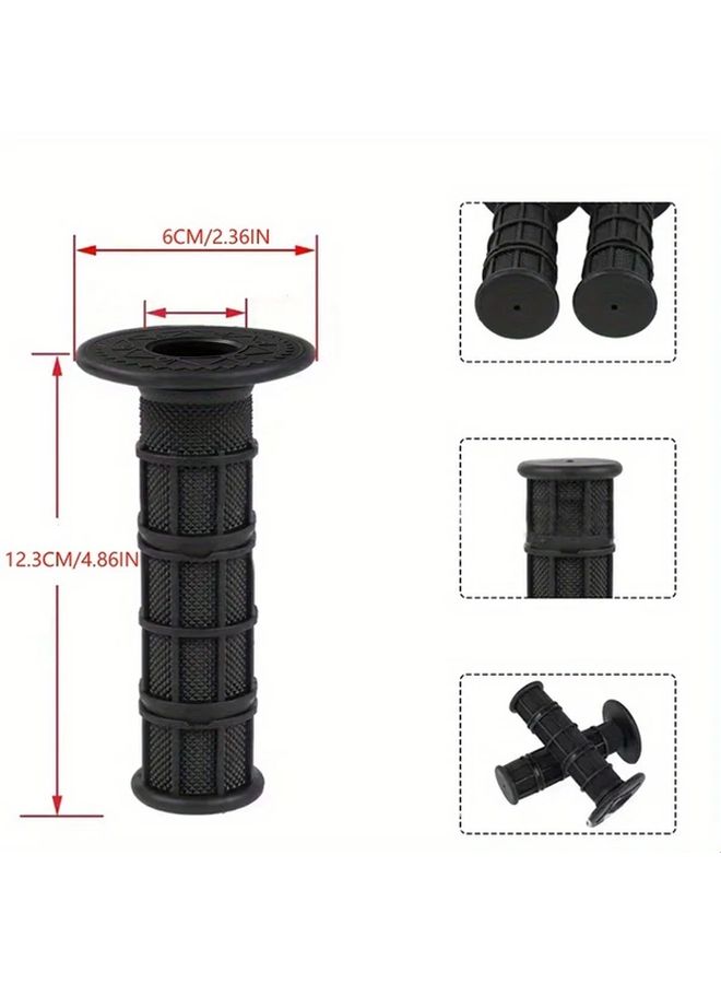 2 Pcs Silicone Motorcycle Handlebar Grips Non Slip Shock Absorbing Ergonomic Design for Off Road Bikes Dirt Bikes Black Motorcycle Accessories - Image 2