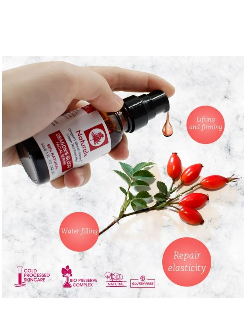 NATURALS Dragon's Blood Facial Serum 30ml+Glycolic Acid Facial Essence 30 ML - Image 4