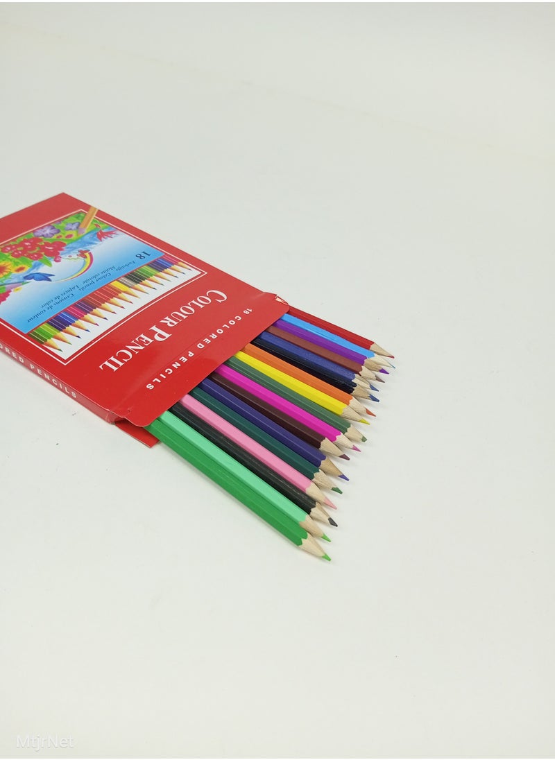 MtjrNet - Pack Of 18-Pieces Color Pencils Set Multicolor - Image 1