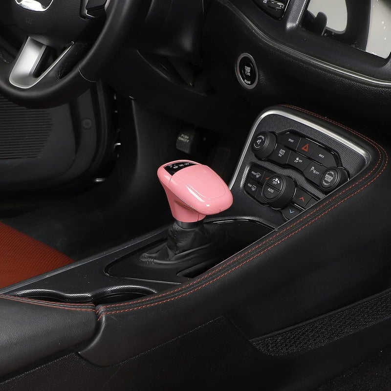 Voodonala for Challenger Charger ABS Gear Shift Shifter Knobs Cover Trim for 2015-2024+ Dodge Challenger Charger Interior Accessories 2018-2024+ Durango Pink 3pcs - Image 3