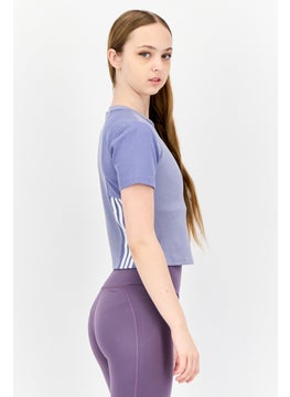adidas Originals Women Sportswear Fit Short Sleeves Outdoor Top, Purple  - Image 2