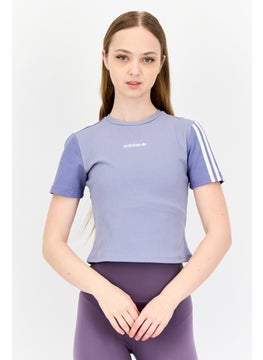 adidas Originals Women Sportswear Fit Short Sleeves Outdoor Top, Purple  - Image 1