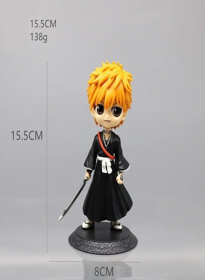 Abelestore|| Bleach Kurosaki Ichigo- 2 Action Figure Miniature Doll (Toy Figure) SpecialEdition for Car Dashboard, Decoration, Cake, Office Desk & Study Table (Height- 16cm) - (Pack of 1) - Image 2