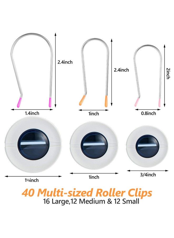 WILLBOND 40 Pieces Assorted Hot Roller Clips Large Medium And Small Hot Rollers Fits Most Rollers And Curlers 3 Sizes - Image 3