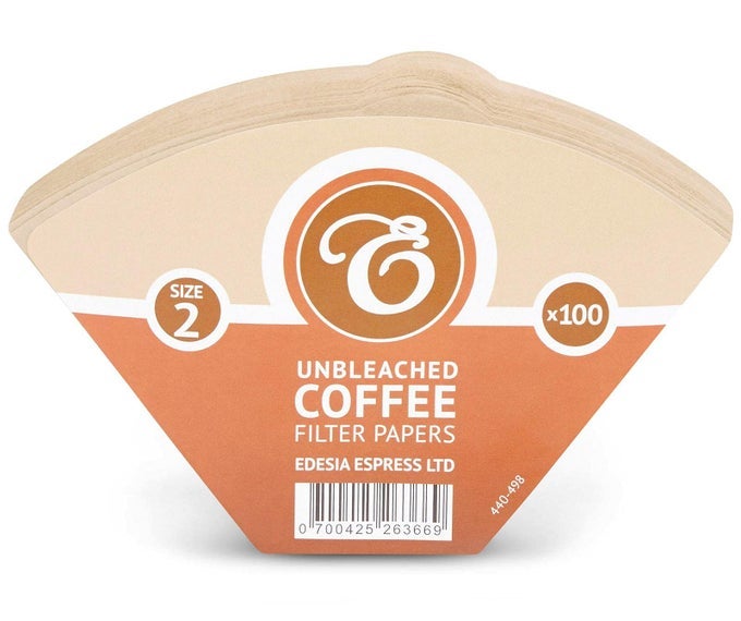 100 SIZE 2 COFFEE FILTER PAPER CONES UNBLEACHED BY