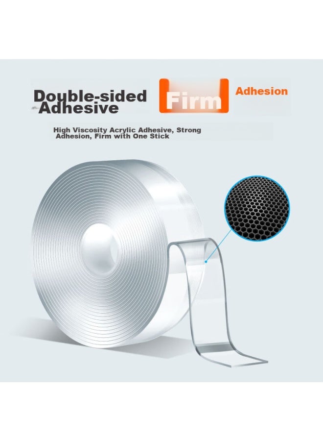 دي اس بي Dsb Invisible Nano شريط لاصق مزدوج الوجه، نسخة سميكة 50mm*3m*1.8mm، لاصق شفاف قوي مقاوم للماء، شريط لاصق مزدوج الوجه للاقتباسات الربيعية، شريط تثبيت، ملاحظات لاصقة غير مرئية، 1 لفة - Image 1