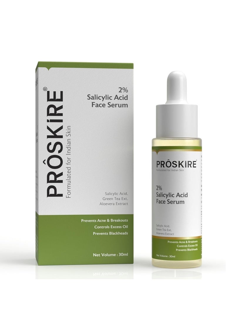 PROSKIRE - Proskire 2% Salicylic Acid Serum For Acne, Blackheads & Whiteheads | Control Oil & Bumpy Texture | BHA Exfoliant - 30 ml - Image 1