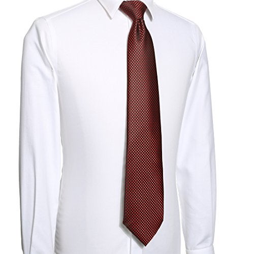 KissTies Mens 63'' XL Black Tie Red Polka Dots Extra Long Necktie + Gift Box - Image 4