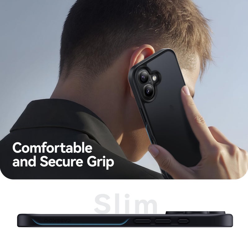 CASEKOO Armor Shockproof Designed for iPhone 17 Case [16FT Military Grade Protection] Matte Finish Protective Phone Case Anti-Fingerprint Thin Slim Hard Cover for iPhone 17 - Black - Image 5