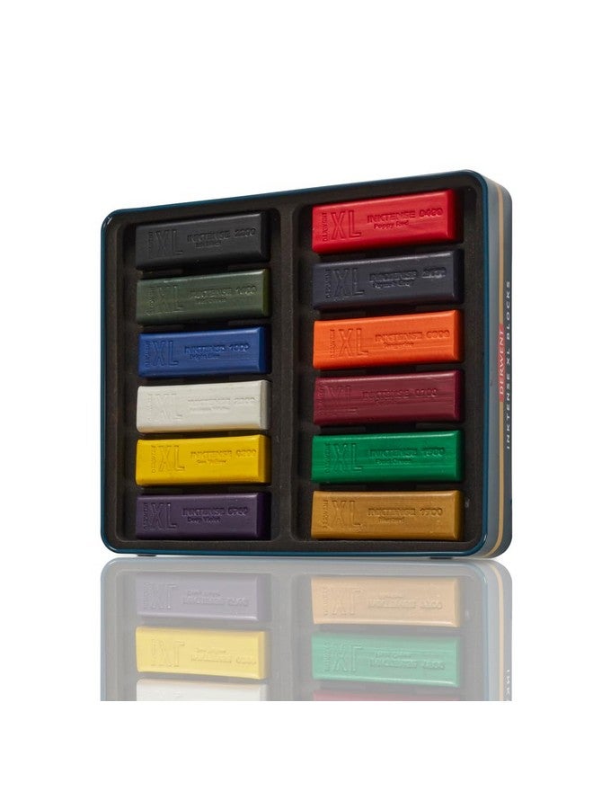 Derwent Inktense XL Blocks 12 Tin, Set of 12, 60mm Extra-Large Block, Water-soluble, Ideal for Sketching, Drawing and Expressive Mark Making, Professional Quality (2306162) - Image 2
