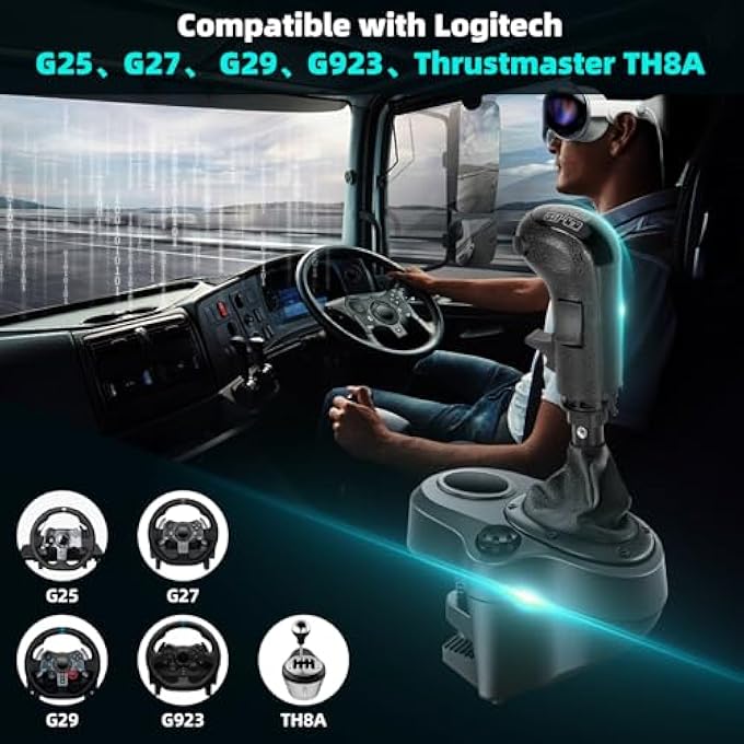 rayihni TRUCK SIMULATOR SHIFTER,COMPATIBLE WITH LOGITECH G25, G27, G29, G923, THRUSTMASTER TH8A SHIFTER - Image 2